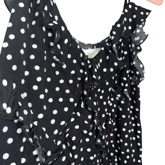 H&M Black Polka Dot Flounce Detail Mini Dress M - Picture 4 of 6